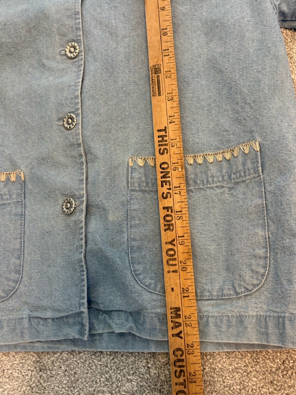 Christopher & Banks Light Wash Embroidered Collar Denim Jacket Size S - Picture 9 of 9